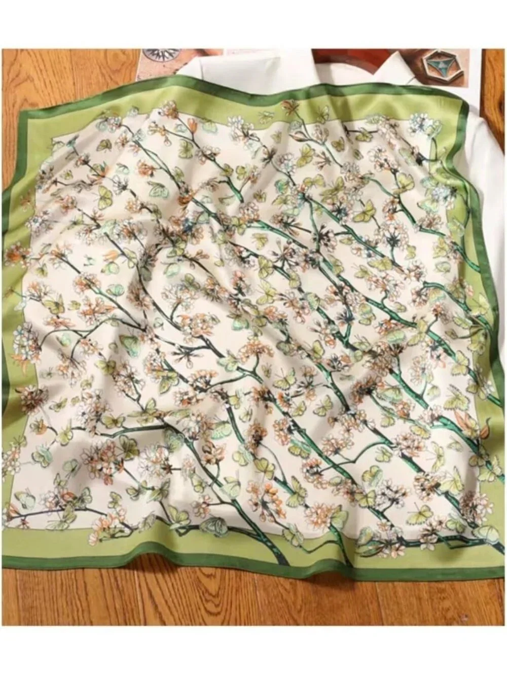 100% Mulberry Silk Square Scarf for Hair - 25.6
